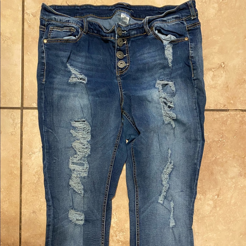 Maurice’s Plus Size Ripped Skinny Jeans